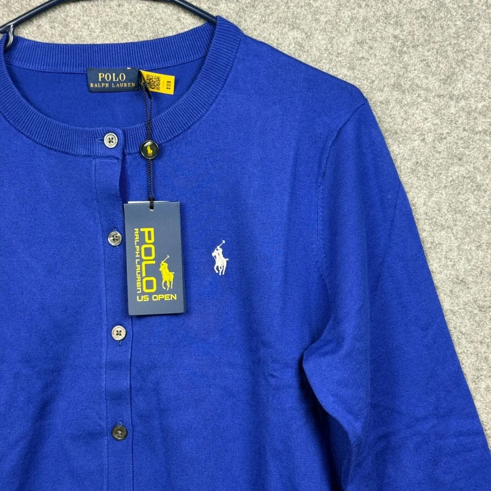 Polo Ralph Lauren Womens Blue US Open Cardigan Sweater Button Front Size L - Picture 3 of 11